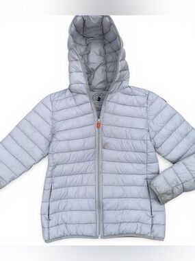 SAVE THE DUCK Light Gray Lily Girl’s Puffer Jacket Size 16